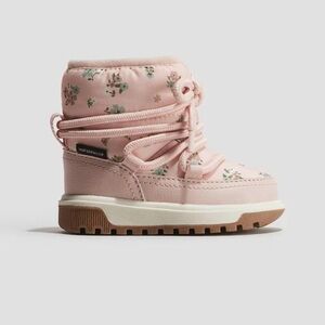 H&M Pink Floral Waterproof Winter Snow Boots Baby/Toddler size 6